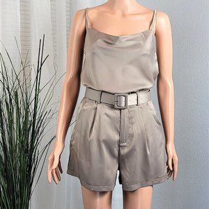 Cami Top & Buckle Belted Shorts Set